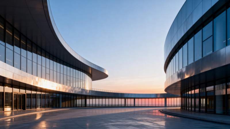 现代建筑晨曦美景图片