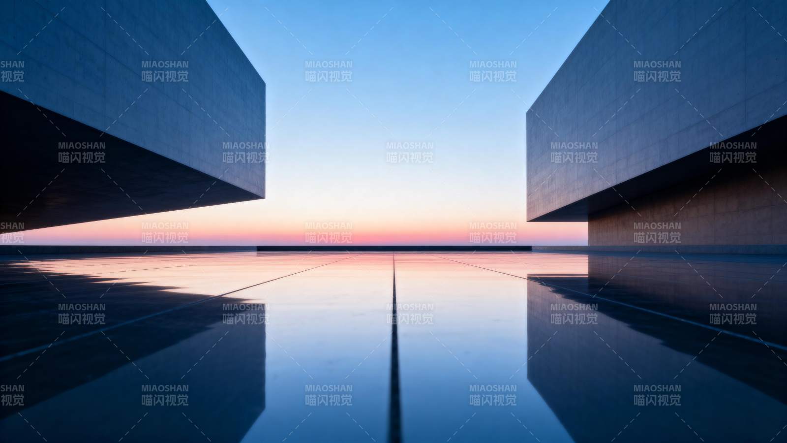 静谧建筑倒影图片