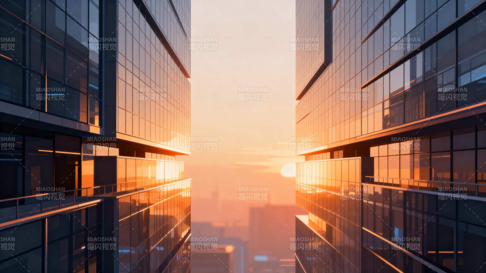 城市晨曦光影图片