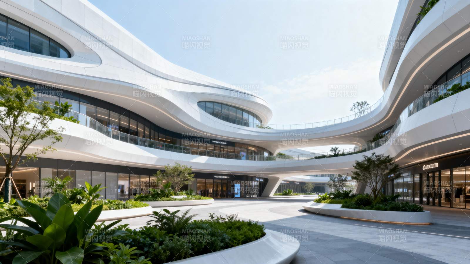 现代建筑庭院景观图片