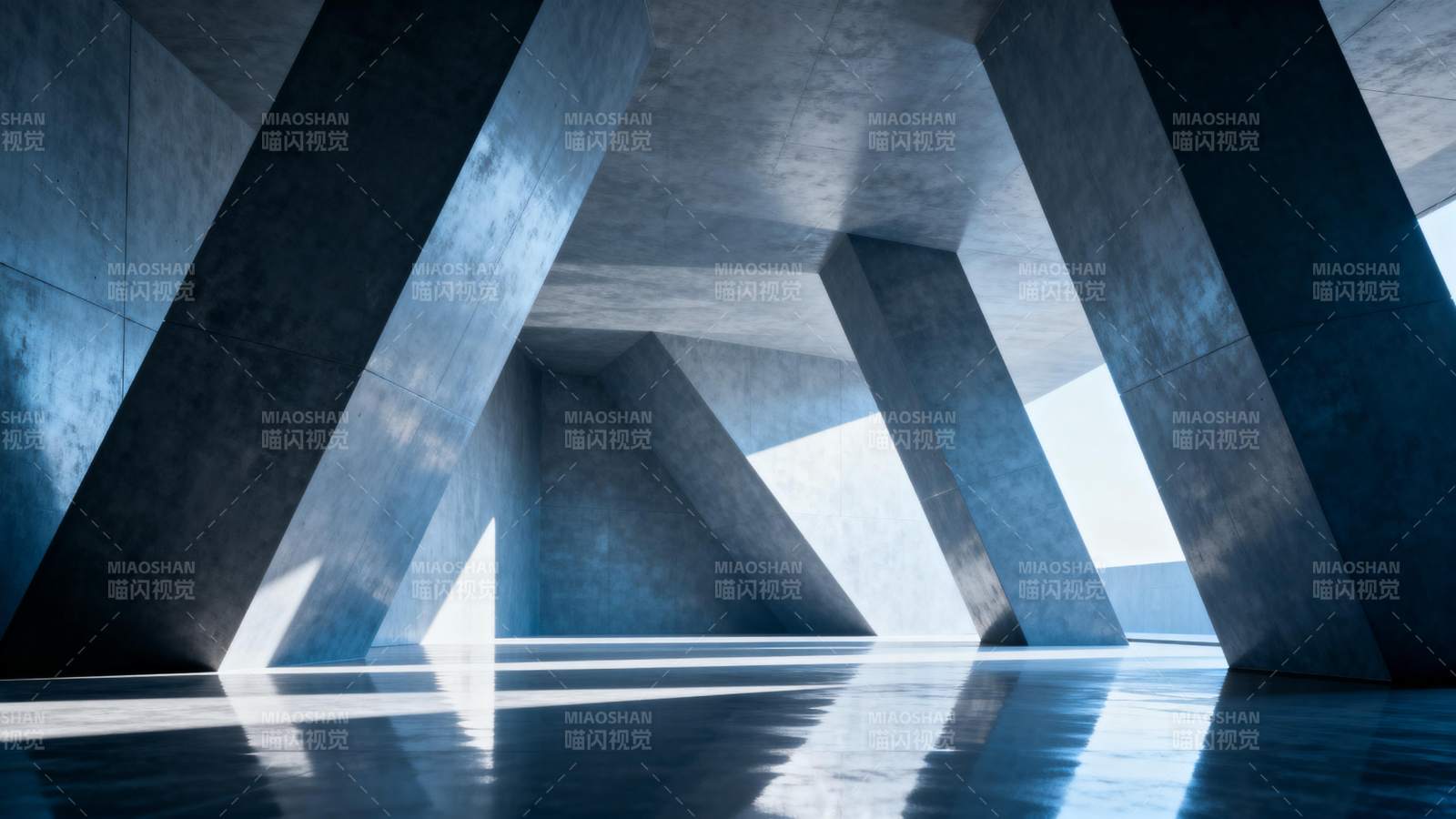 几何空间光影交错图片