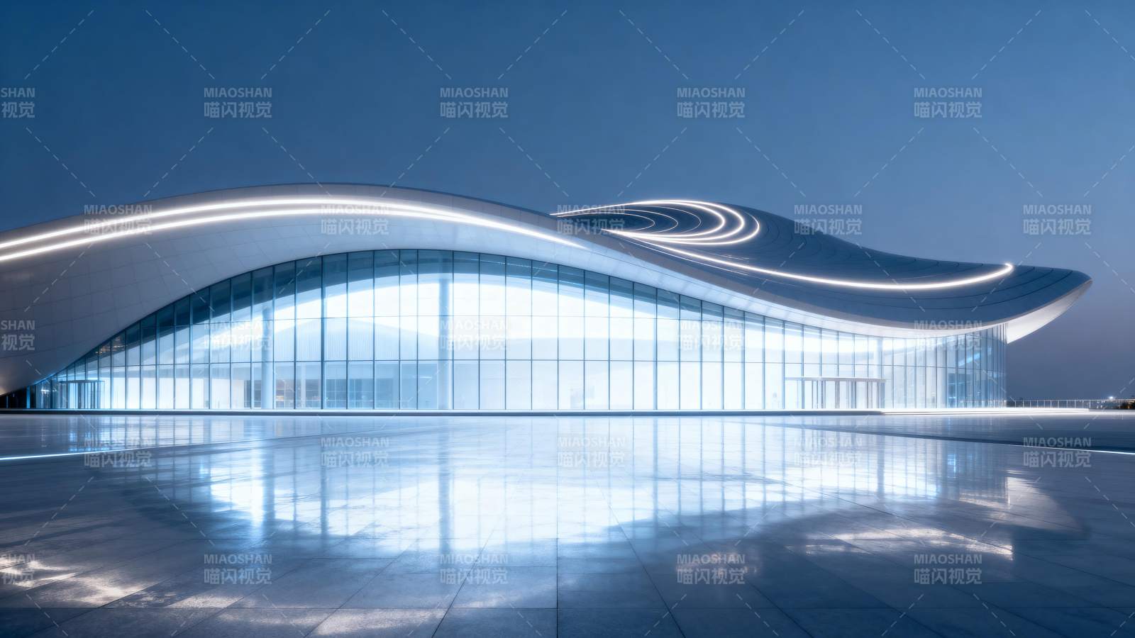 未来建筑夜景图片