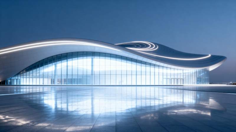 未来建筑夜景图片