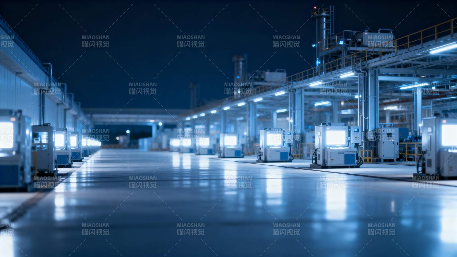智能工厂夜景图片