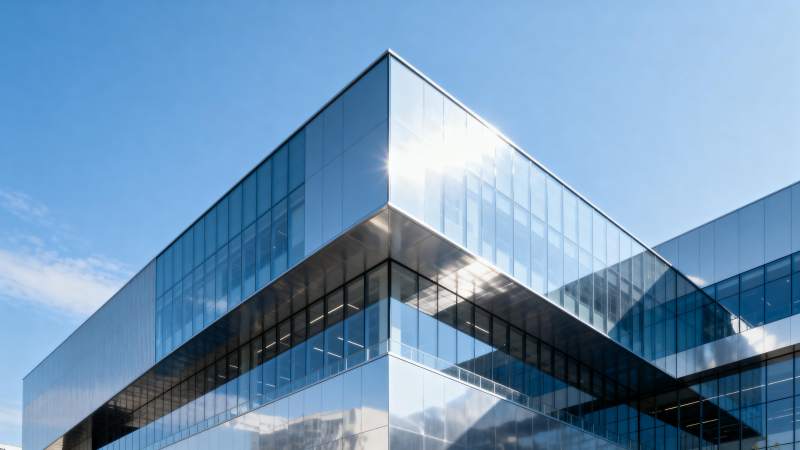 现代玻璃建筑一角图片