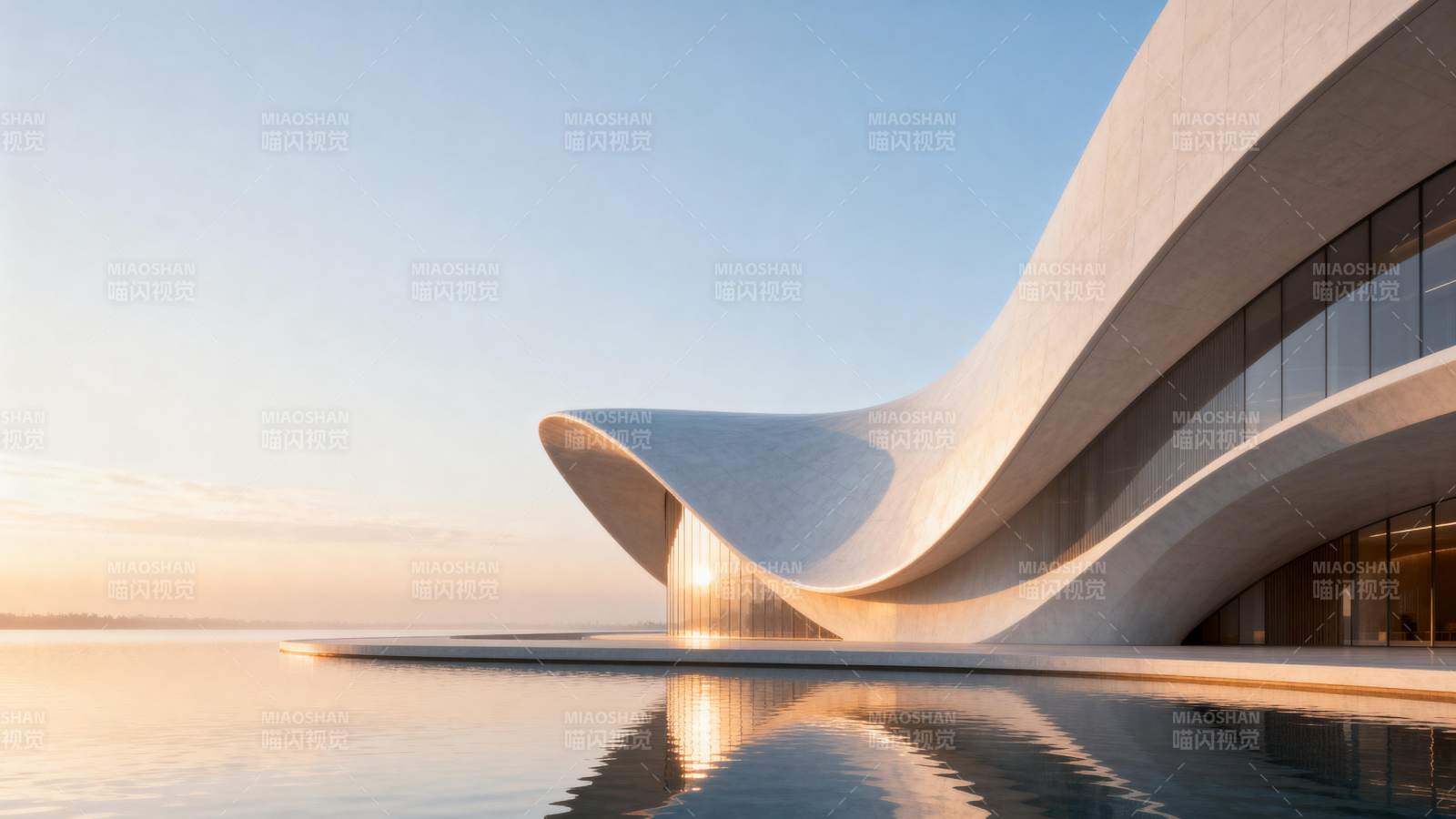 流线建筑映水景图片