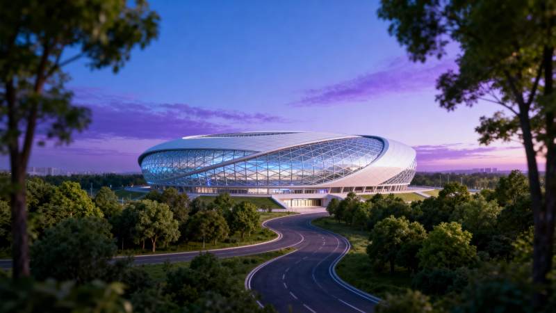 未来体育场夜景图片