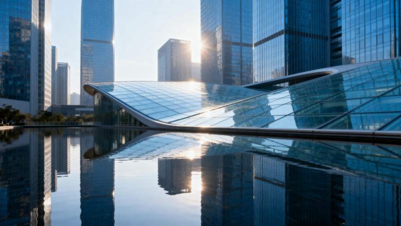 城市镜像 光影交错图片