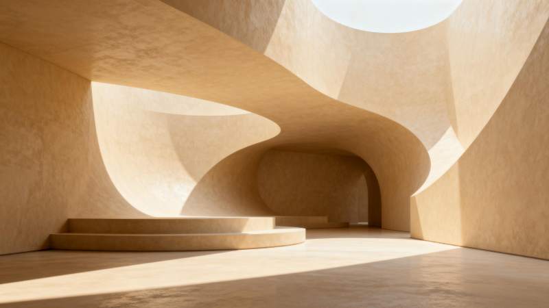 光影交错的曲线空间图片