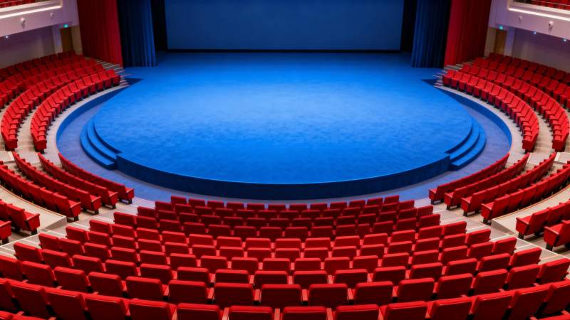 空旷的蓝色舞台图片