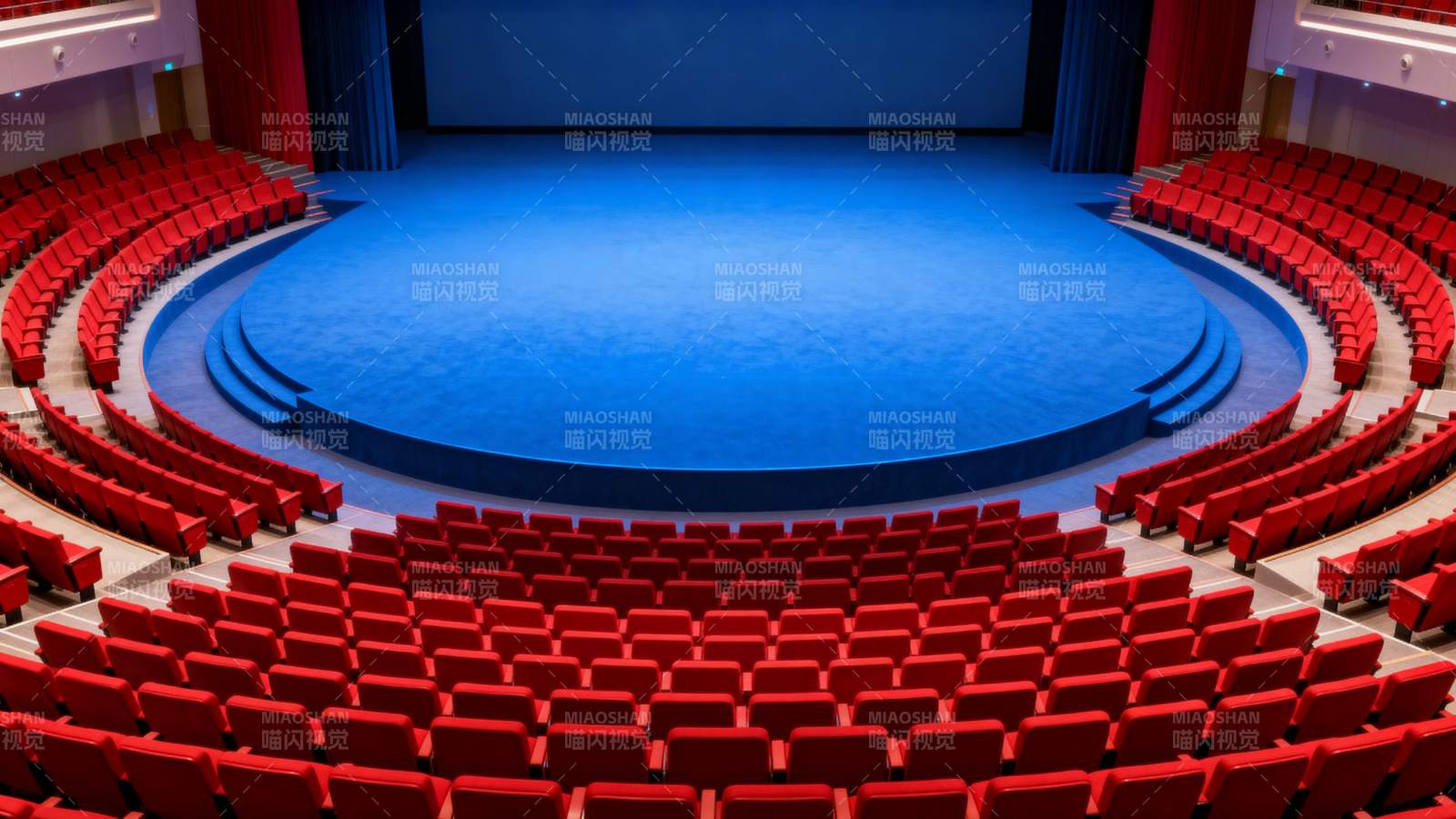 空旷的蓝色舞台图片