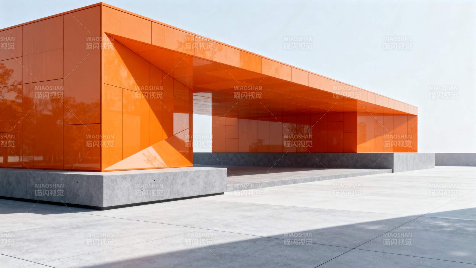 橙色现代建筑外观图片