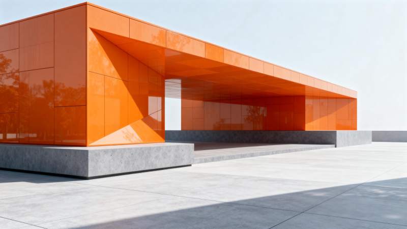 橙色现代建筑外观图片