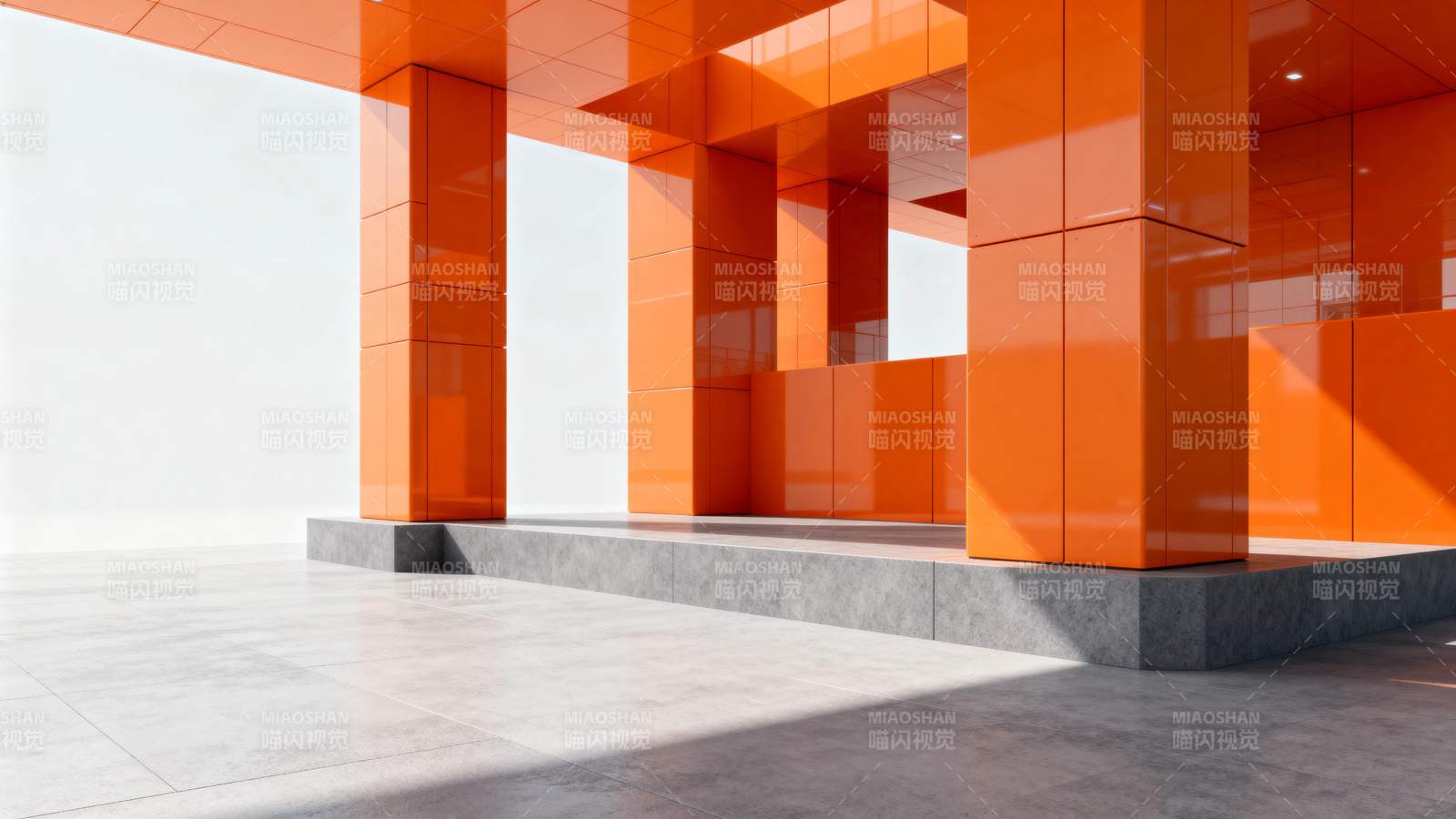 橙色现代建筑外观图片