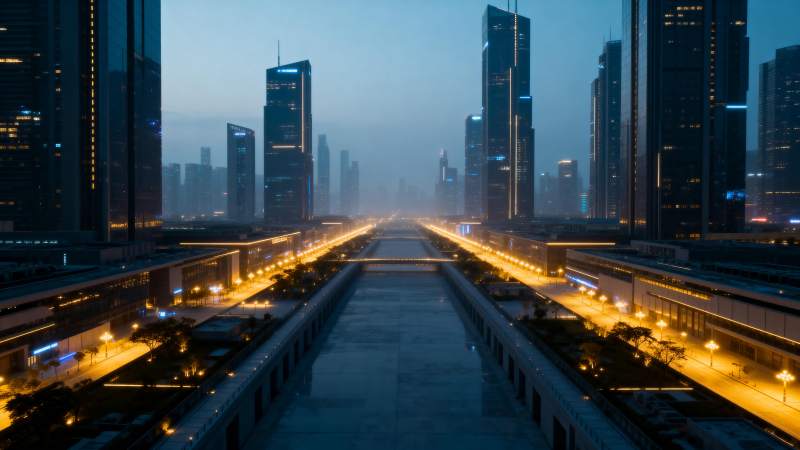 未来都市夜景图片