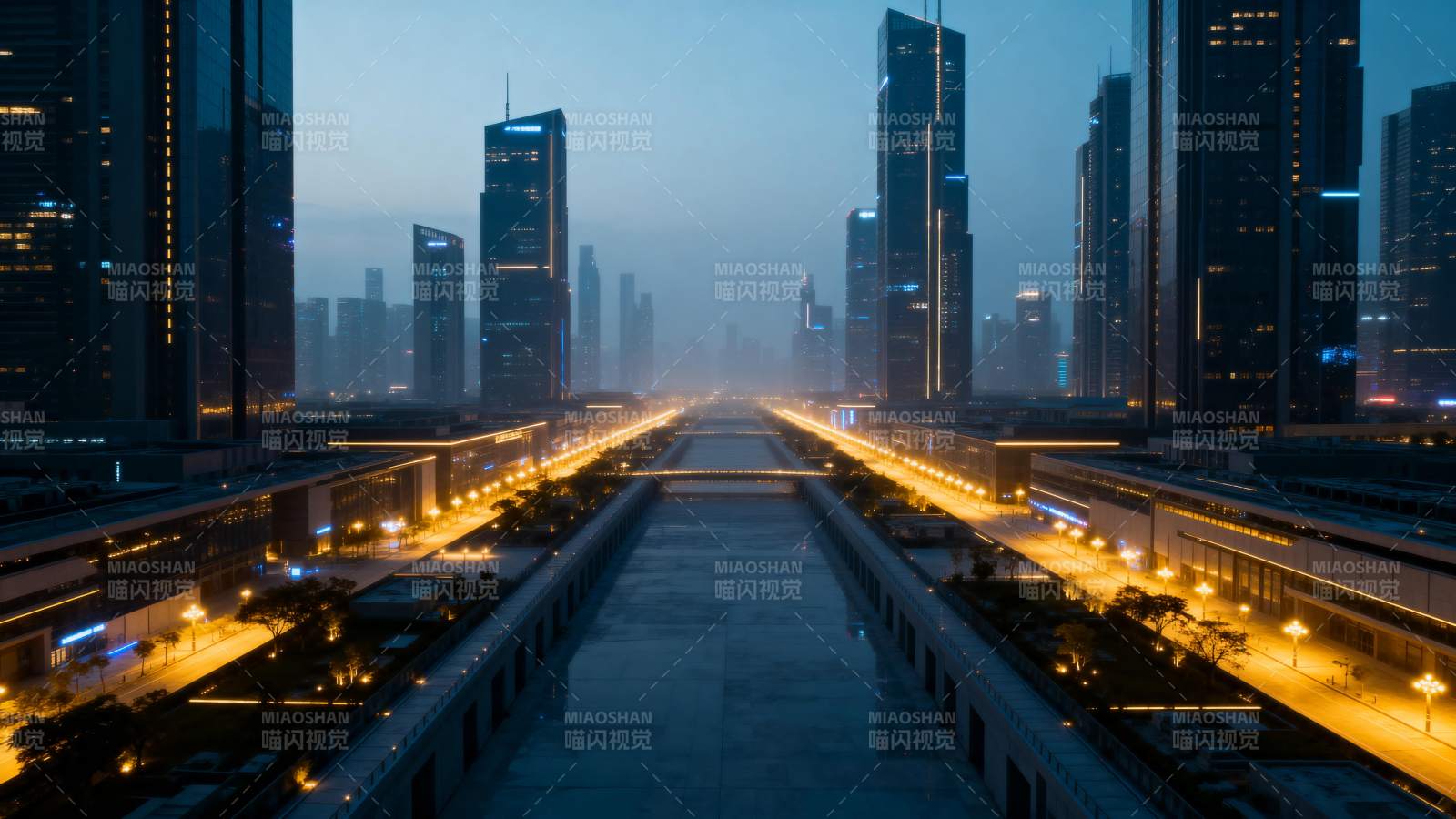 未来都市夜景图片