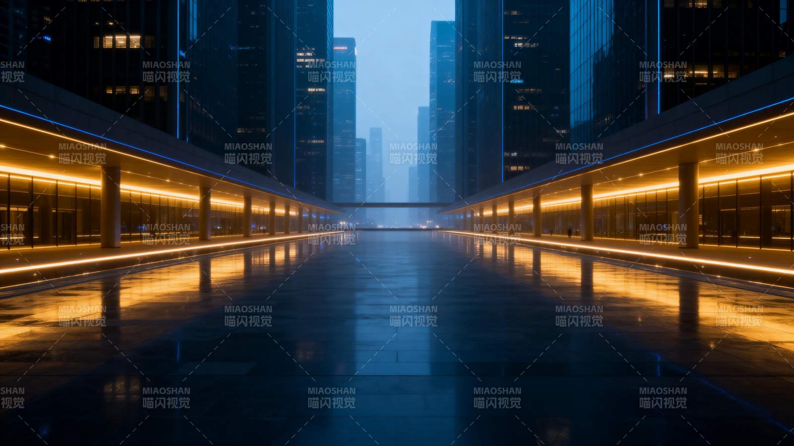 都市夜景长廊图片