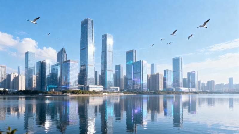 未来都市水天一色图片