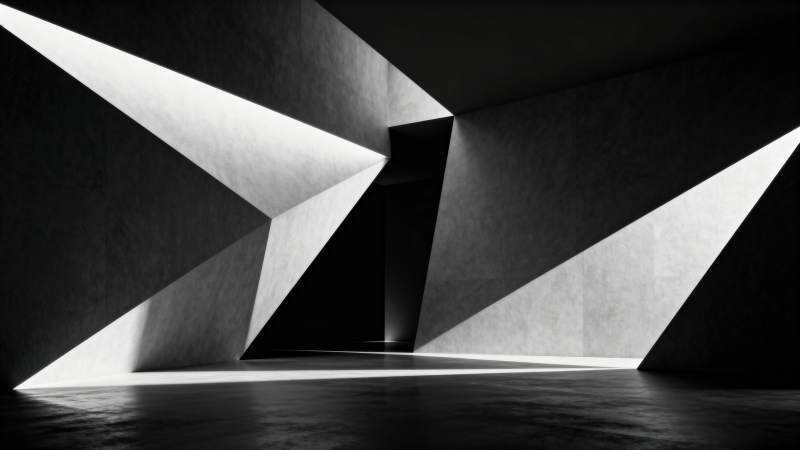 光影交错的几何空间图片