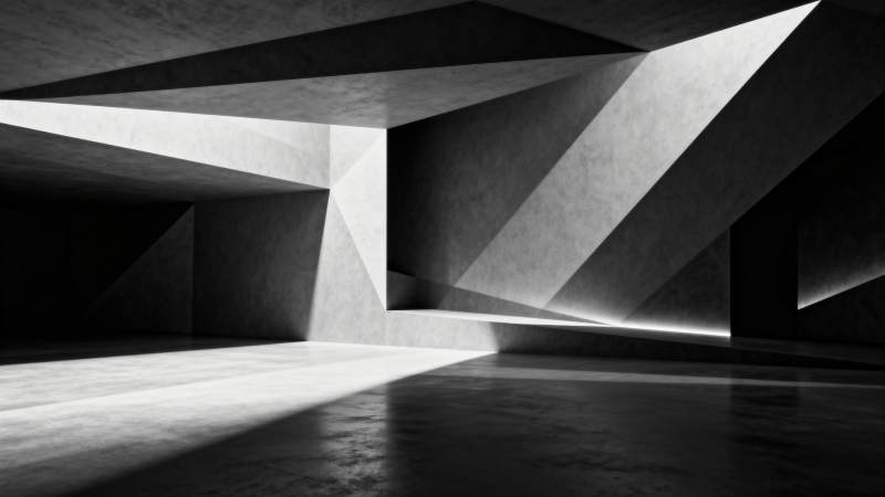 光影交错的几何空间图片