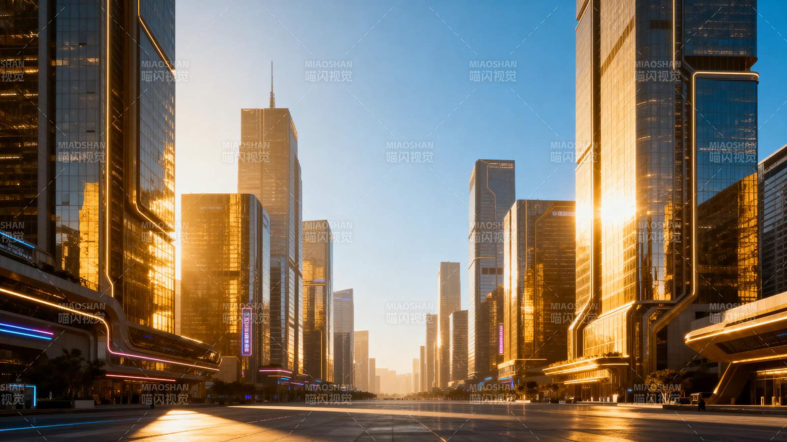 城市晨曦光影图片