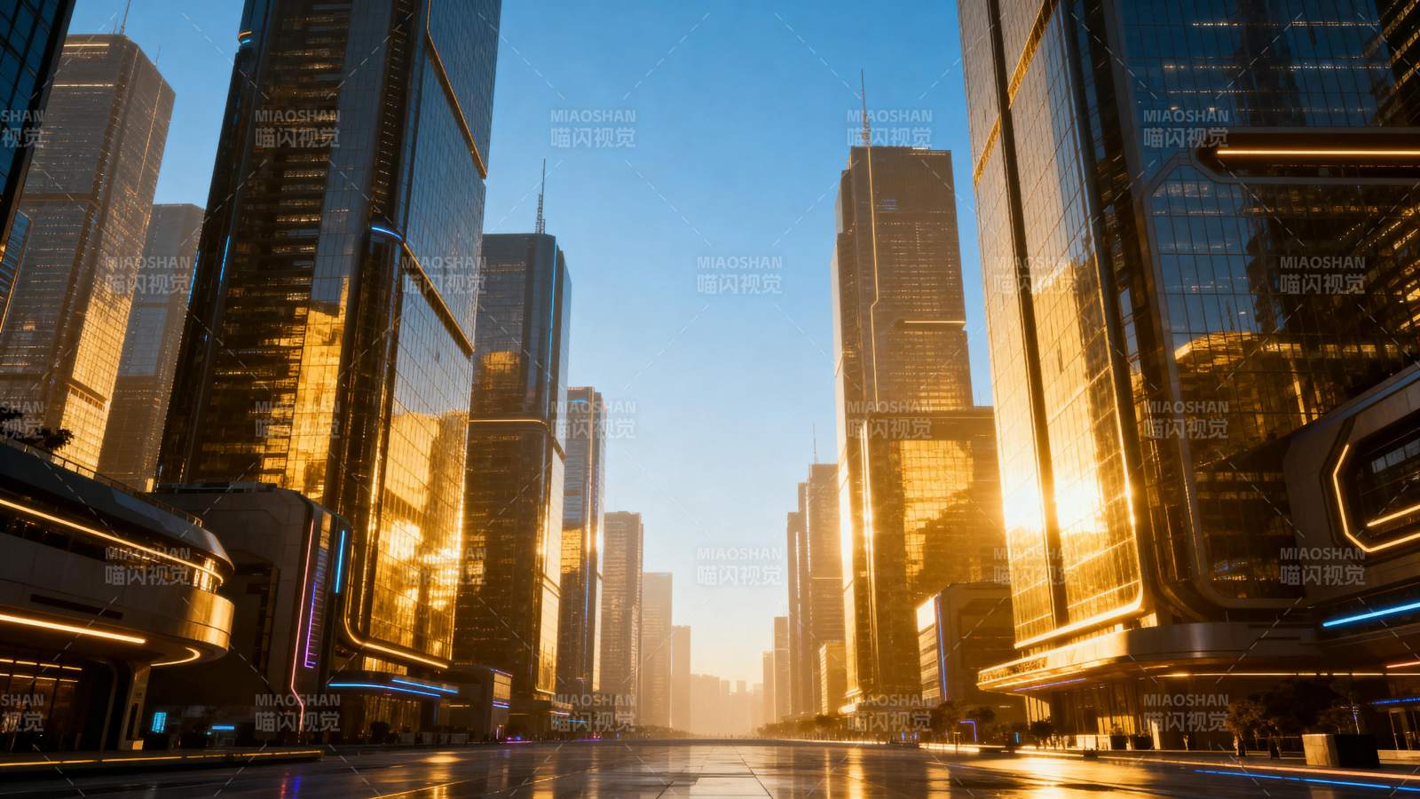 都市晨曦光影图片