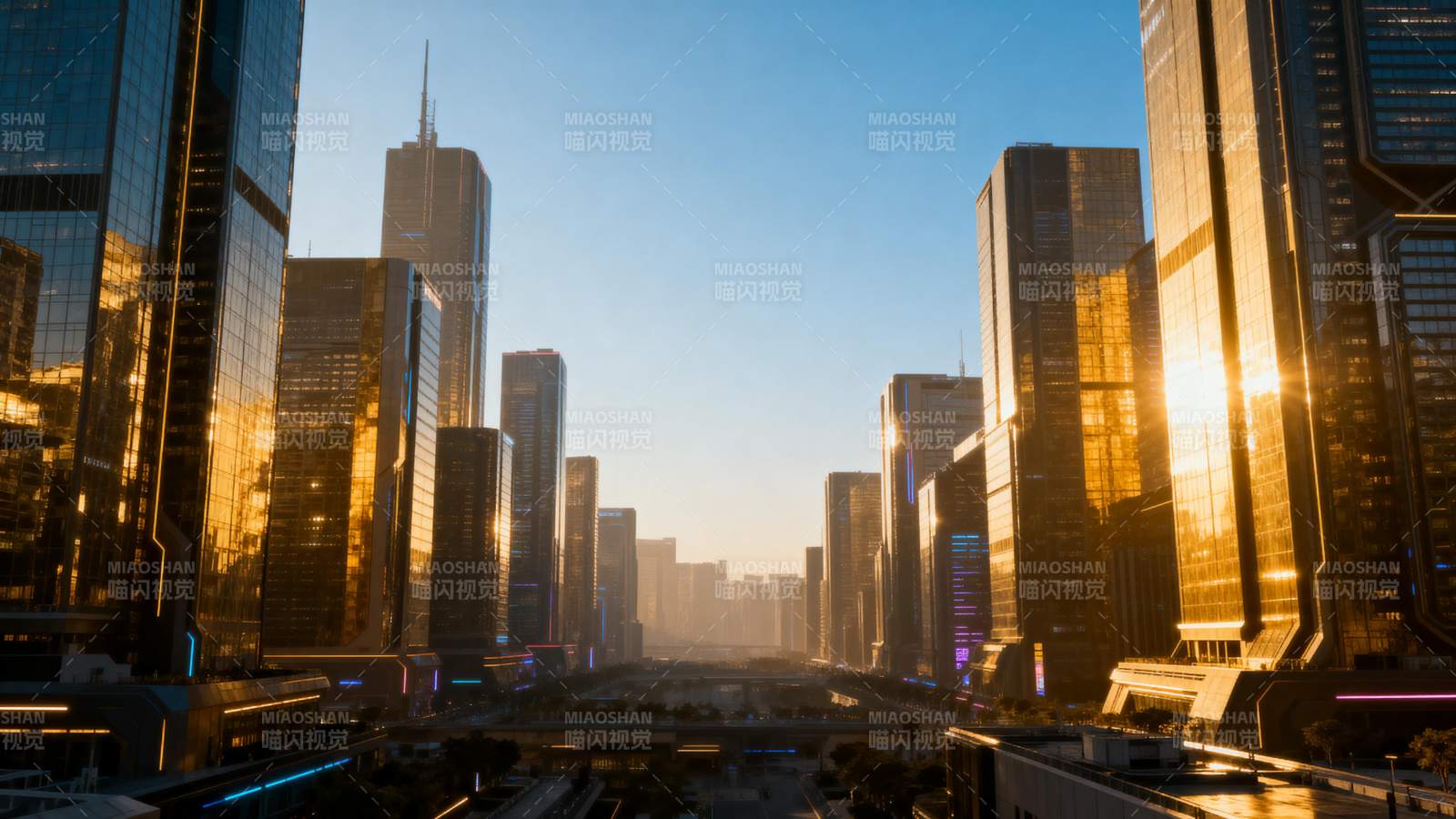 都市晨曦光影图片