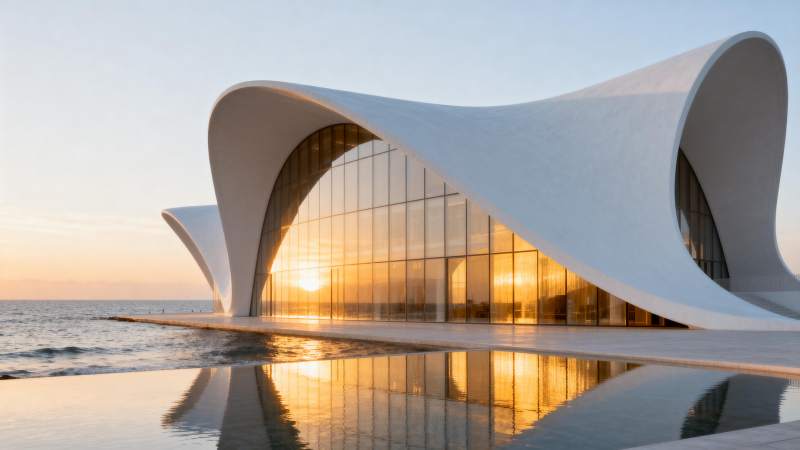 海滨流线建筑图片