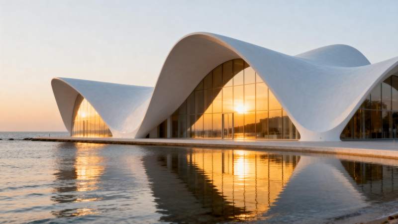 现代建筑倒影美景图片