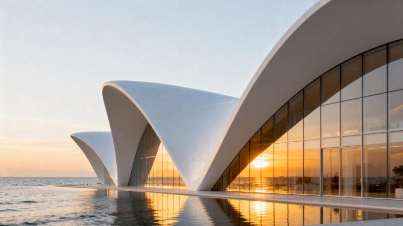 海滨流线建筑图片