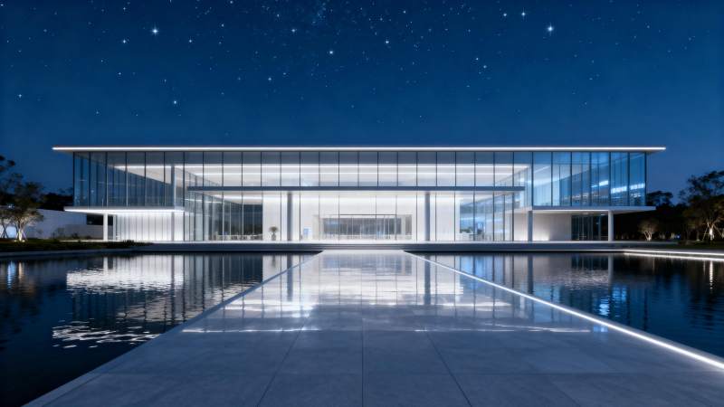 夜幕下的现代建筑图片