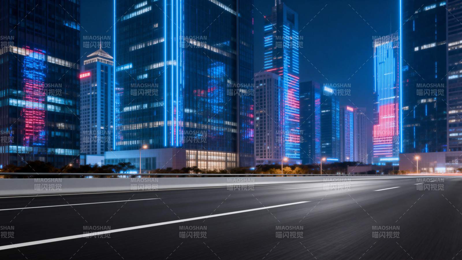 霓虹都市夜景图片