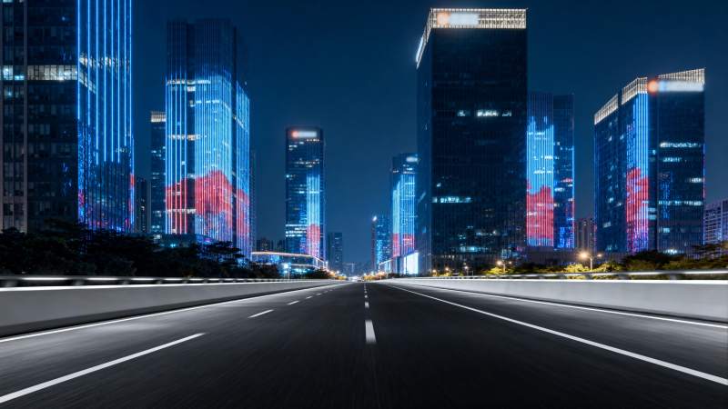 霓虹都市夜景图片