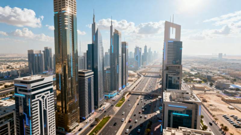 迪拜城市天际线图片