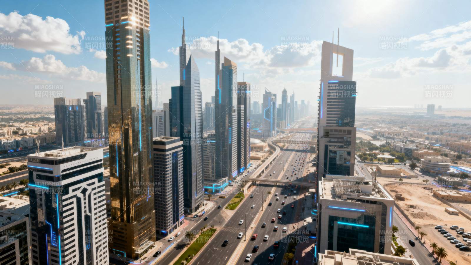 迪拜城市天际线图片