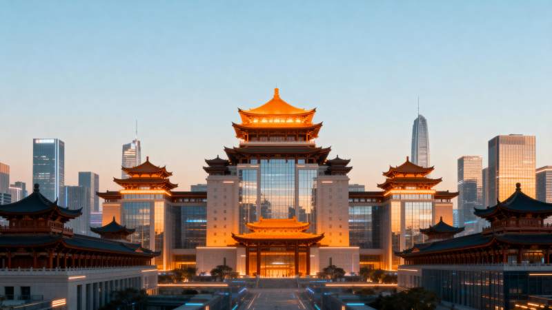 现代中式建筑群图片