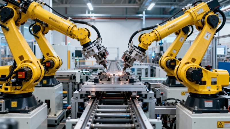 智能工厂机器人作业图片