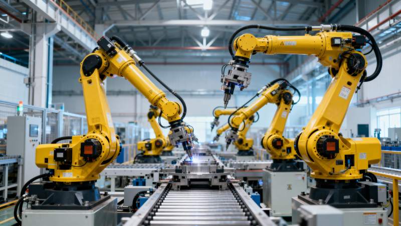 智能工厂机器人作业图片