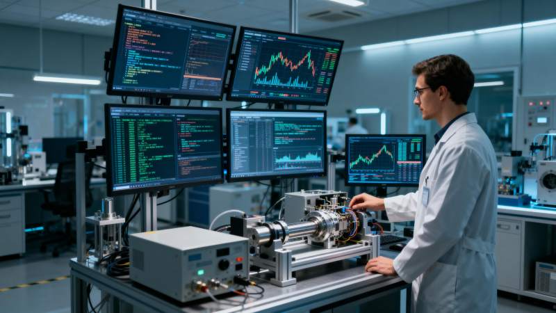 科学家在实验室操作设备图片