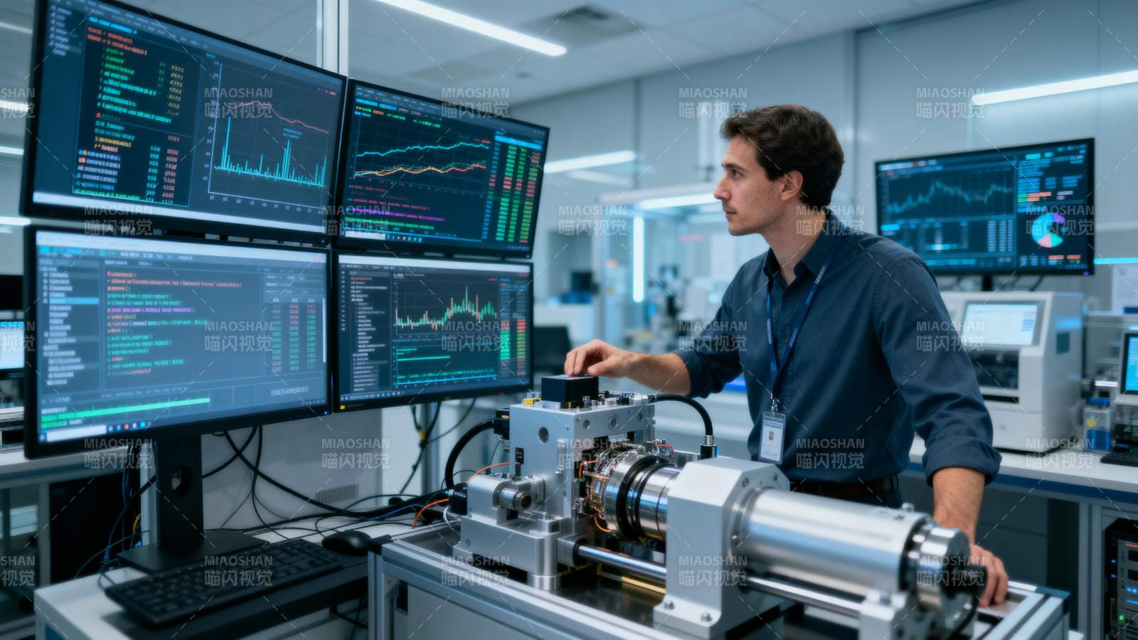 工程师监控工业设备图片