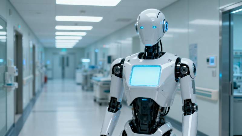 智能机器人医院行图片