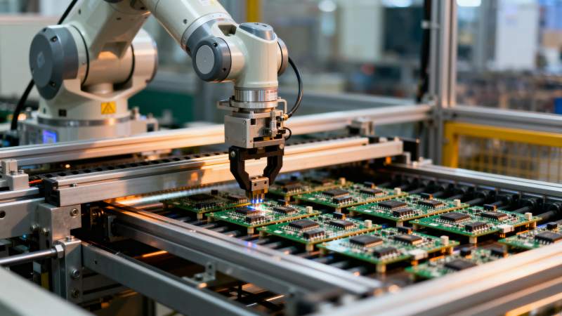 智能机器人装配电路板图片