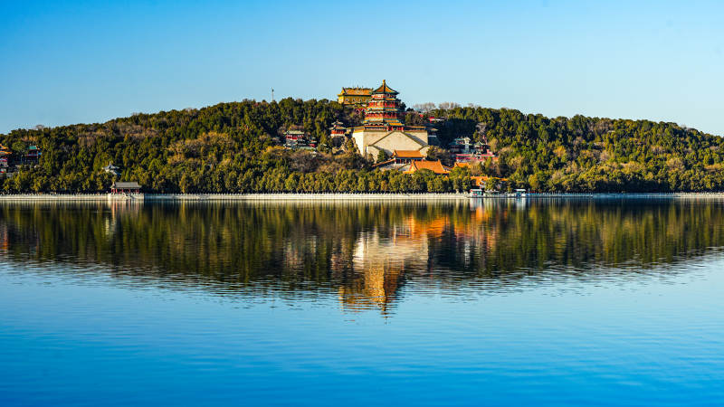 颐和园湖光山色映佛香阁图片
