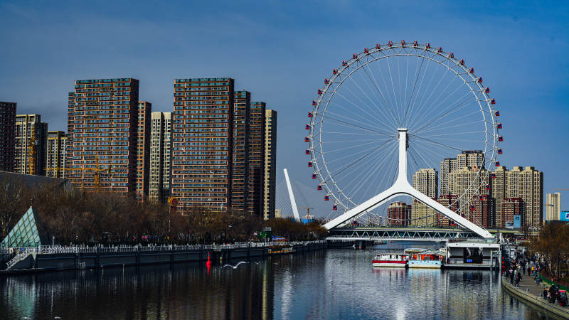 天津之眼摩天轮风光图片