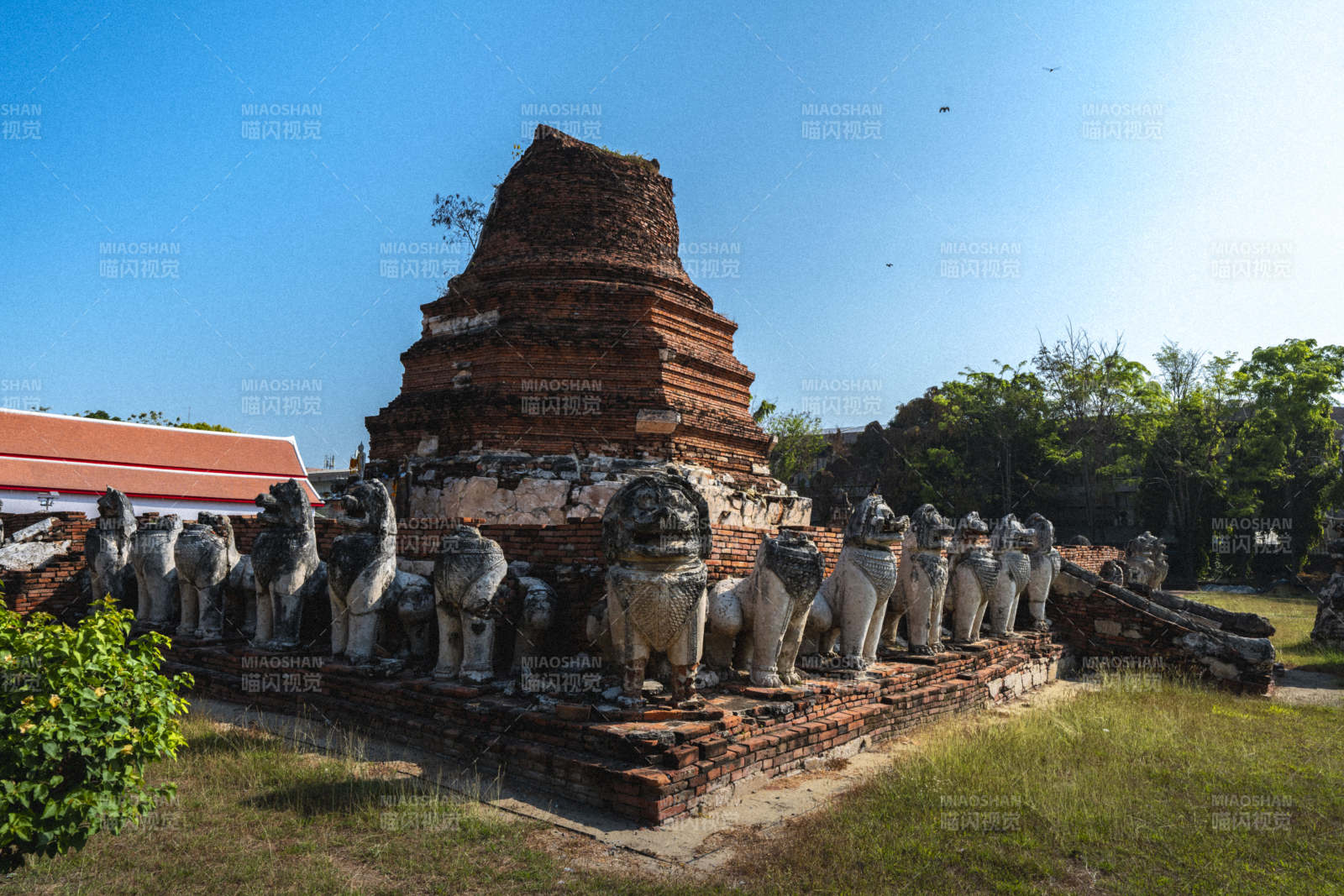 古塔石狮群图片