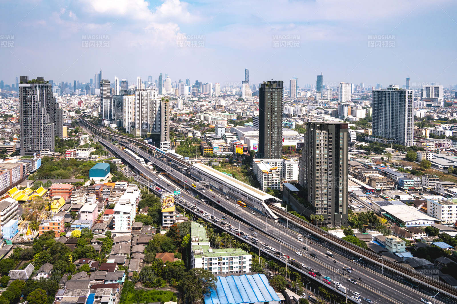 城市天际线全景图片