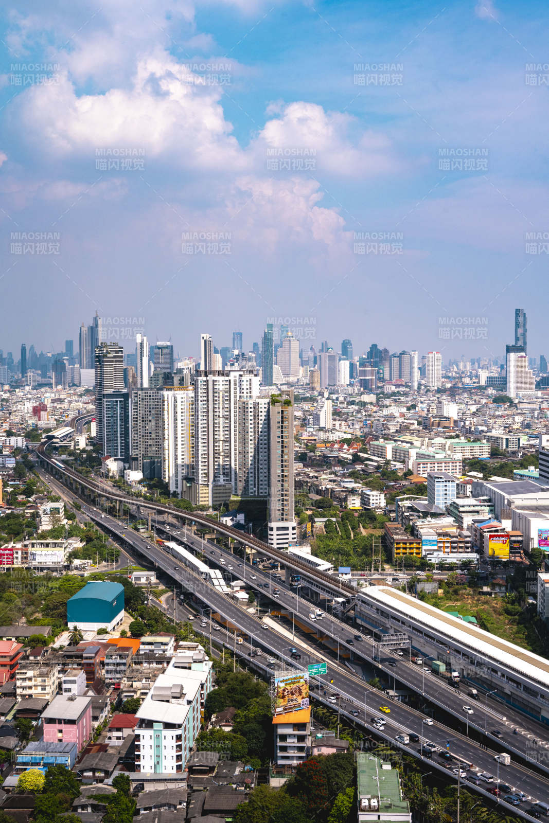 城市天际线与高架桥图片