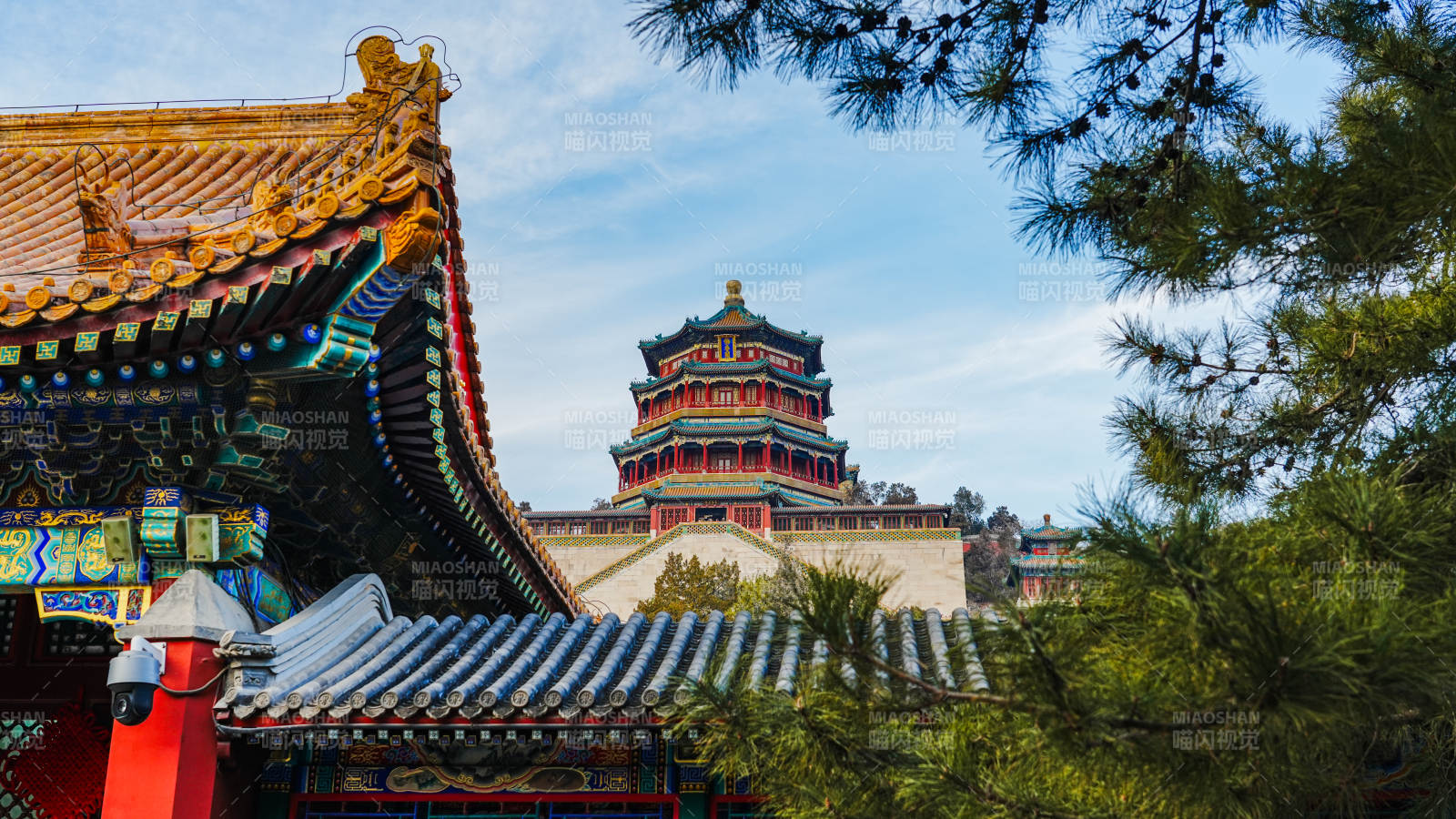 颐和园佛香阁古建筑群风光图片