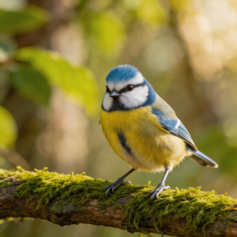 蓝山雀栖息枝头图片