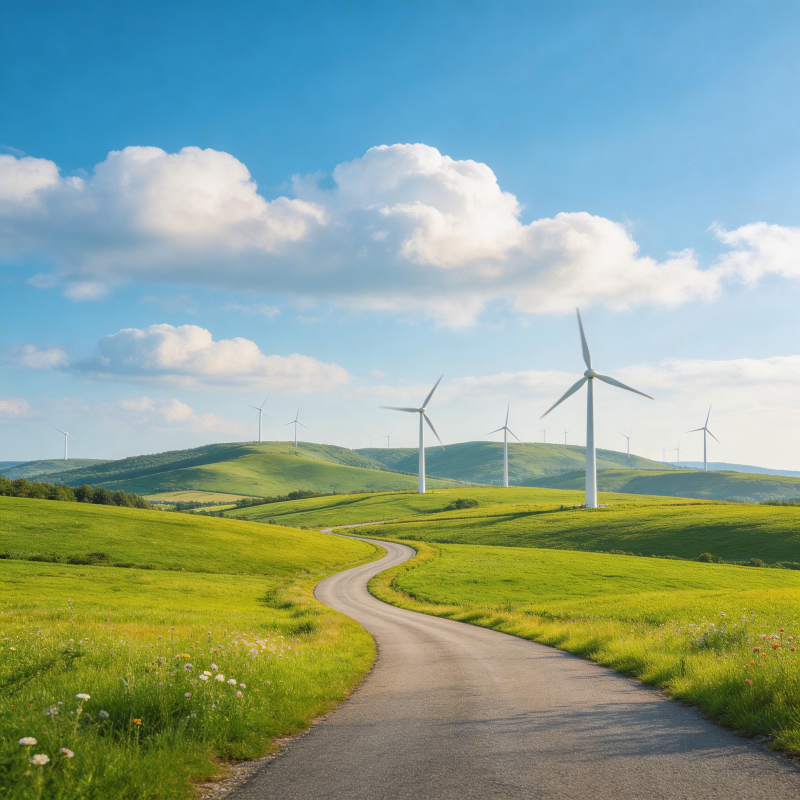 风车绿野之路图片